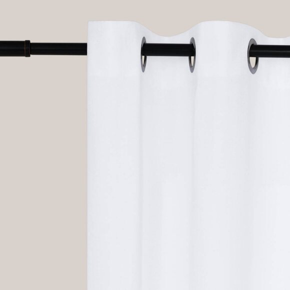 Kaden Drapes by Urban Barn White - 53" x 96" (8ft) Grommet Panel - Set of 2 - Picture 2 of 7